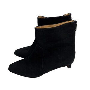 Madewell Womens $198 Size 8 The Dimes Kitten-Heel Boot NR863 Black Suede
